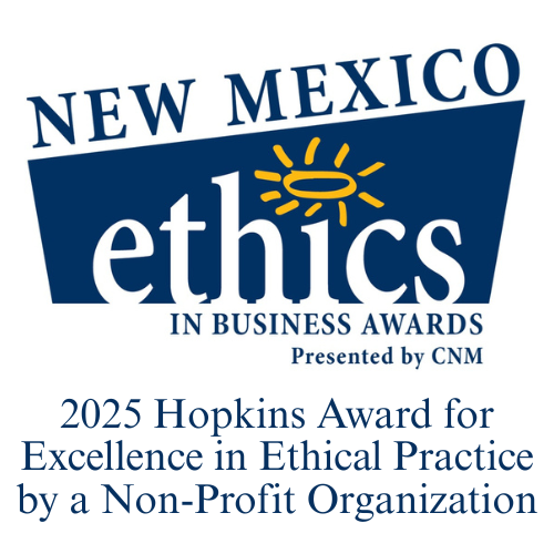 New Mexico Business in Ethics logo for the 2025 Hopkins Award for Excellence in Ethical Practice by a Non-Profit Organization